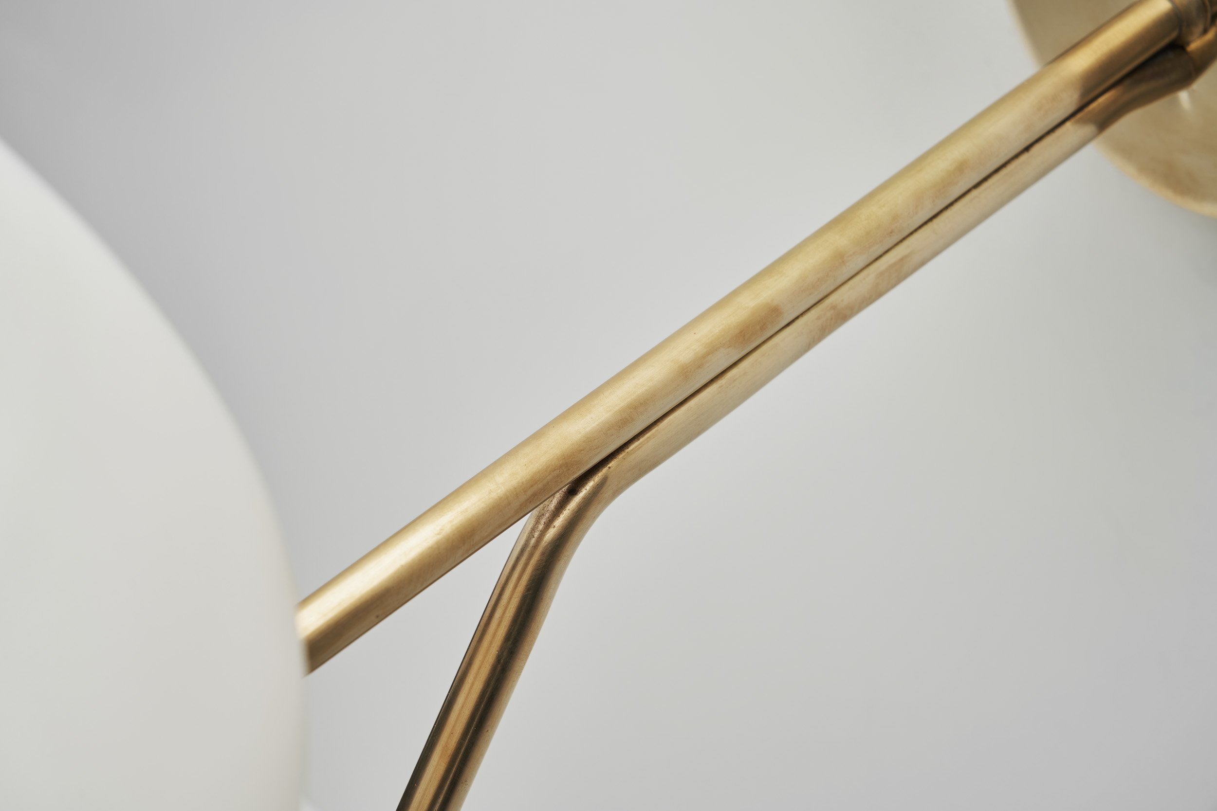 Large Opaline Glass and Brass Wall Lamps by Erik Gunnar Asplund